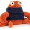 Jellycat Knuffel Cozy Crew Krab - 13cm -JELLYCAT Winkel jellycat knuffel cozy crew krab 13cm