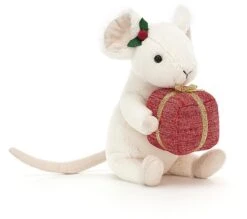Jellycat Knuffel Merry Mouse Kerstmis Cadeau - 18cm