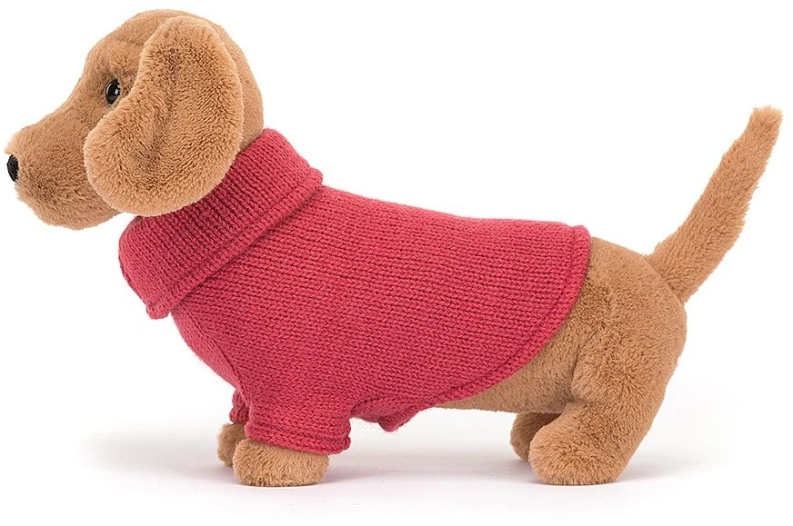 Jellycat Knuffel Sweater Worstenhond Roze - 16x7x14cm 4 Jellycat Knuffel Sweater Worstenhond Roze - 16x7x14cm - Afbeelding 2
