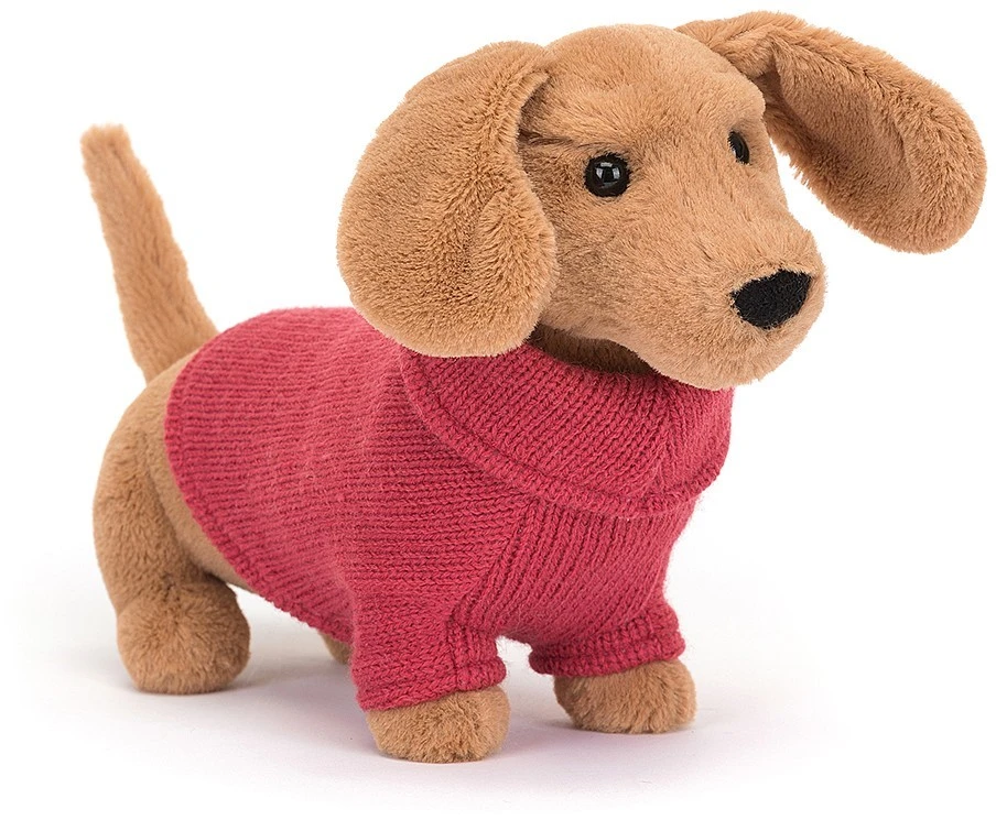 Jellycat Knuffel Sweater Worstenhond Roze - 16x7x14cm 3 Jellycat Knuffel Sweater Worstenhond Roze - 16x7x14cm