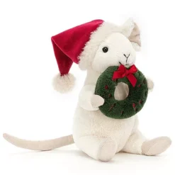 Jellycat Knuffelmuis Merry Mouse Kerstkrans - 18 Cm