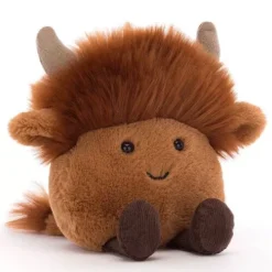 Jellycat Knuffelkoe Amuseabean Highland Cow - 10 Cm